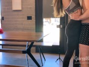 Fucked on a table! Intense sex after workout, loud moaning orgasm, creampie 1/16