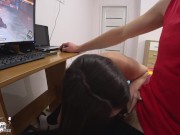 Brunette Deep Sucking Big Dick Boyfriend Playing in Crossout 4/16