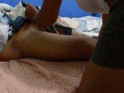 stepson is surprised by stepmom, she rides his cock and fill it with cum 2/16