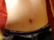 sexy hot paula caresses herself and swollen belly button her belly bitch gi 16/16