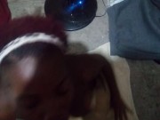 Hood Hoe Choked on the Dick and Got Mad but kept Deepthroating that Cock 6/16