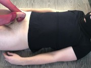girl footjob & handjob with red nylon stockings after walk 4/16