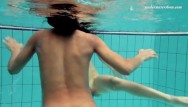 Nude underwater cat fight - Two hot beauties from russia in czech pool