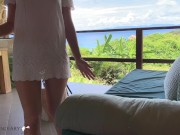 honeymoon couple enjoys dream hotel room with tits pressed to window 3/16