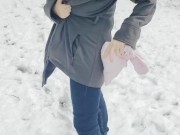 Shy wife strips naked in the park to suck her Husband's  8