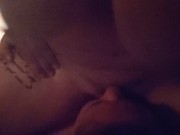 Girlfriend moans while riding my face with her dripping wet pussy