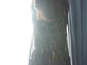 Husband rings doorbell while wife does blowjob to neighbor on stepladder! 3/16