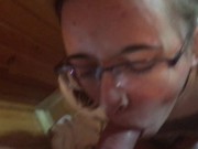 Nerd Teen give me Blow Job and CumShoot on her Glasses FullVideo on ModelHu 8/16