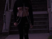 Teaser - Serious underboob nipslip flashing in a busy area 3/16