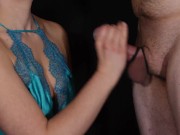 MILF tugs balls, teases out a big edging cumshot on her tits 15/16