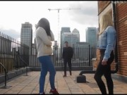 blowjob threesome on rooftop in london