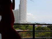 Open pussy SEXY PEE # Lady in Red with RED BUTT PLUG 7/16