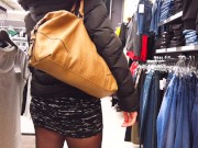 MILF in mini-skirt and puffy jacket 1/16