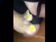 Asian feet crushing cheaters nuts and stomped balls 12/16