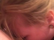 Slutty Blonde gets throat fucked and Swallows cum 3/16