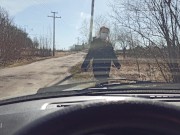 Минет мне в машине на природе во время Коронавируса 1/16
