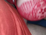 My friend models her thongs and jerks me off until I cum in her hands! 9/16