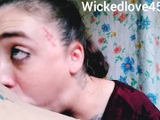 Hot goth Cum eating sloppy BALLS DEEP deepthroat CUM IN THROAT #2 13/16