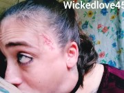 Hot goth Cum eating sloppy BALLS DEEP deepthroat CUM IN THROAT #2 5/16