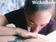 POV sloppy deepthroat blowjob Gagging CUM IN MOUTH 2/16