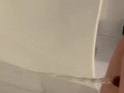 Dirty slut in plaid skirt and stripper heels fills a  glass with piss 7/16