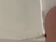 Dirty slut in plaid skirt and stripper heels fills a  glass with piss 8/16