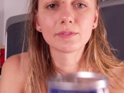 Eating lil wieners ASMR Chewing fetish mouth and teeth 1/16