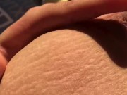 Sunbathing and playing with my boobs - cute nipples 5/16