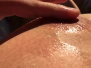 Massaging my boobs with my own vaginal fluids - Nipple playing  11/16