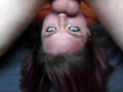 Milf slut deepthroat facefucked nice and hard getting a massive throatpie 1/16