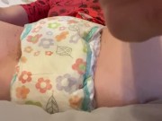 Diaper girl soaks goodnite and wets the bed while masturbating 8/16