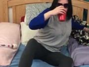 Smoking  and cumming hard! Grinding on that clit