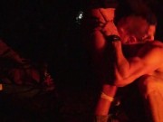 Intense creampie and shaking orgasm by camp fire 10/16