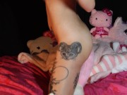 LITTLE STEPSISTER / PINK KAWAII KITTEN CREAMS ON HER GLASS WAND - Bigbrotherdom Pormhub 8/16