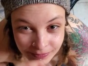 Wife sucks hard cock and gets a huge facial 11/16