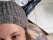 Wife sucks hard cock and gets a huge facial 14/16