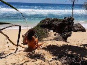 ENJOY Painting my Nake Body with DRAGON Fruit # Fun on Paradise Beach 8/16