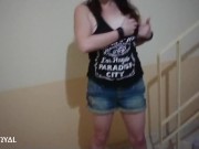 Real public sex: fuck with guy from tinder in the entrance. Nika Royal 1/16