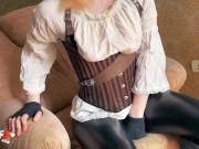 Steampunk Girl Hard Doggy Sex and Blowjob with Oral Creampie - Fox Cosplay 4/16