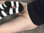 sexy girl footjob & sockjob with knee socks cumshot feet 11/16