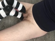 sexy girl footjob & sockjob with knee socks cumshot feet 16/16