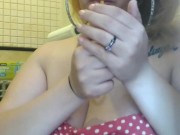 Smoking fetish huge boobs and blowjob