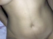 Petite babe with big boobs riding daddy's cock 1/16