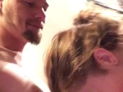 Post shower head making her gag 3/16