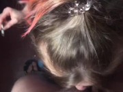 POV Sexy smoking blowjob and cumshot onto my tits 11/16