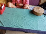 Up Dress NO PANTIES  at Exotic RESTAURANT # Public VOYEUR Flashing 8/16