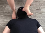 teen girl footjob & nylonjob and worship nylon stockings cum on feet 8/16