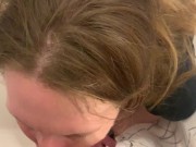 Filthy slut driinks piss while sucking cock, til she can't swallow any more 15/16