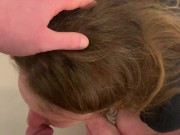 Filthy slut driinks piss while sucking cock, til she can't swallow any more 9/16