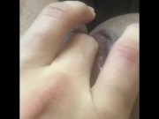 Lightskin moans while fingering wet, throbbing pussy (LOUD WETNESS) 8/16